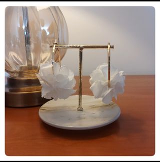 Pendientes Hortensia blanca