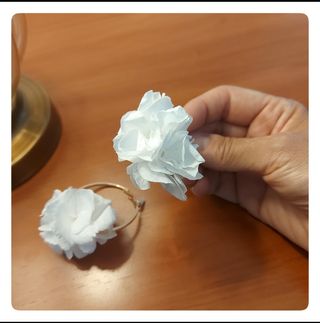 Pendientes Hortensia blanca