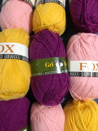 Lana vinaccia rosa e giallo