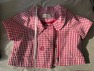 chaqueta corta cuadros vichy