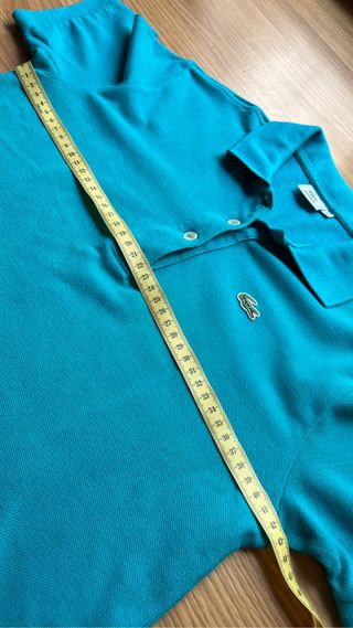 Polo Lacoste Manga Corta Azul Turquesa