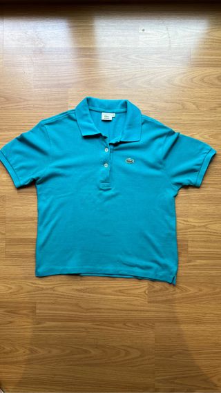 Polo Lacoste Manga Corta Azul Turquesa