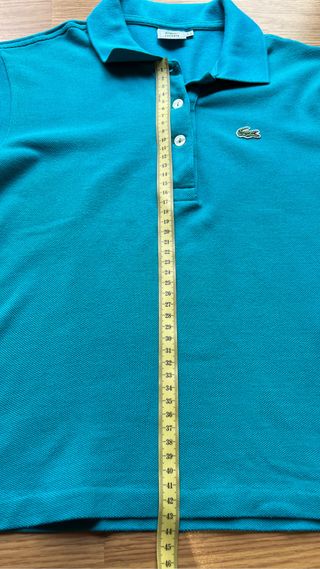Polo Lacoste Manga Corta Azul Turquesa