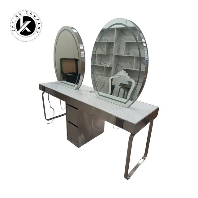 Tavolo da toeletta LED a doppio specchio