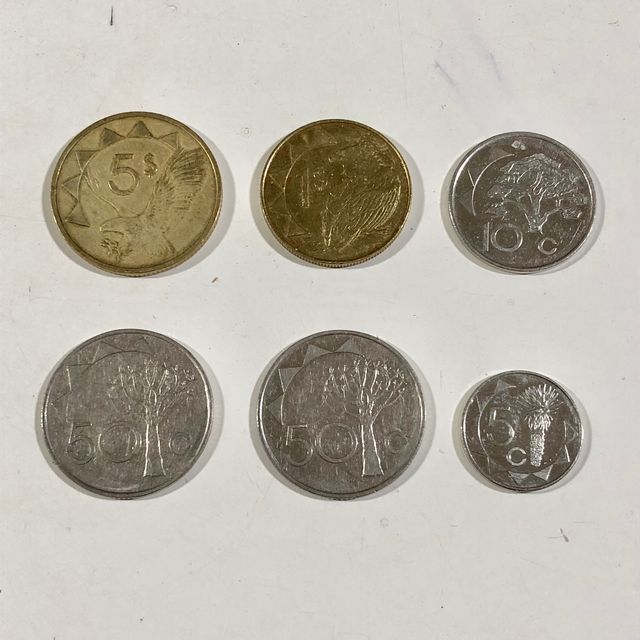 Lote 6 Monedas circulantes de Namibia años 90