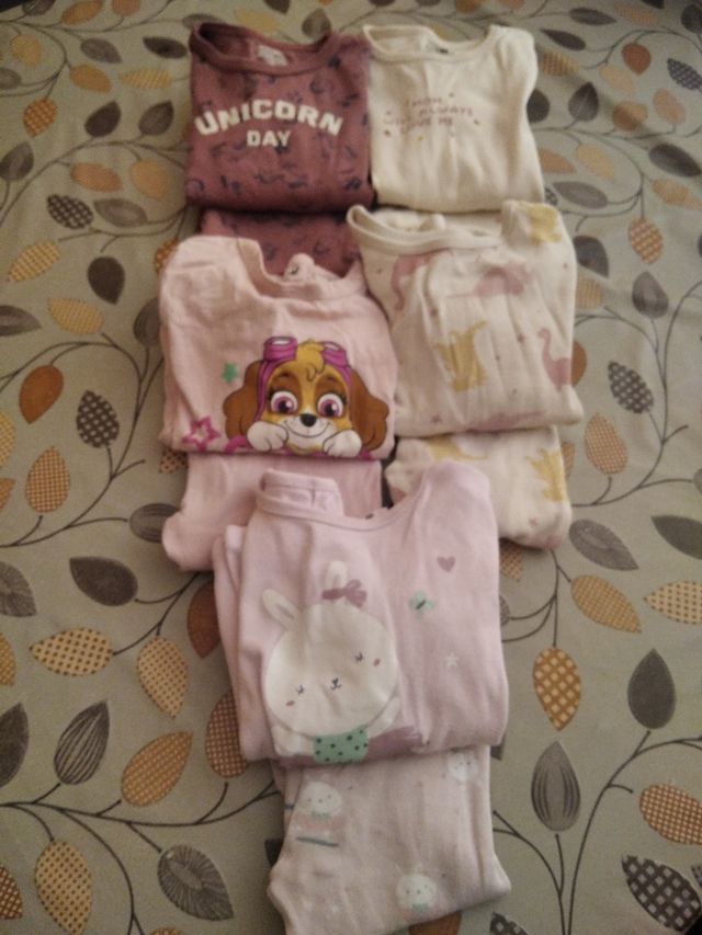 5 Pijamas niña invierno, talla 18 meses