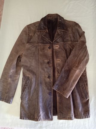 chaqueta 3/4 de hombre de cuero