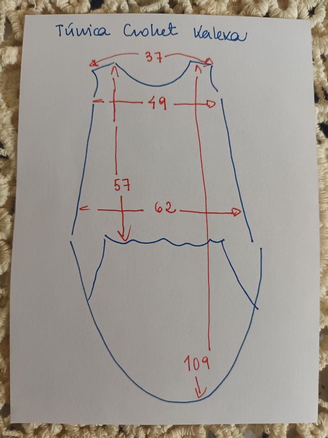 🌸 Sobrevestido asimétrico crochet 🌸 Kalexa