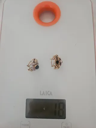 Pendientes oro,zafiro y diamantes