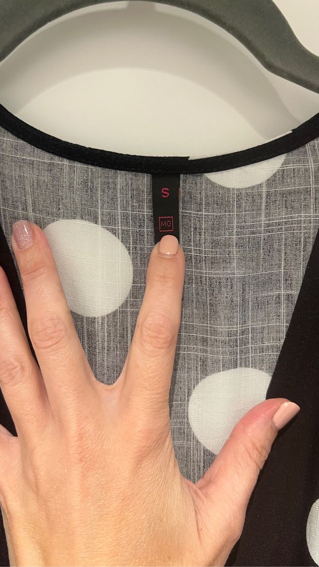 Vestido Midi negro lunares talla M