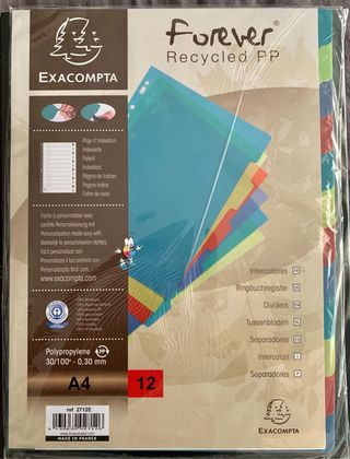 Juego de Separadores Exacompta 12 colores