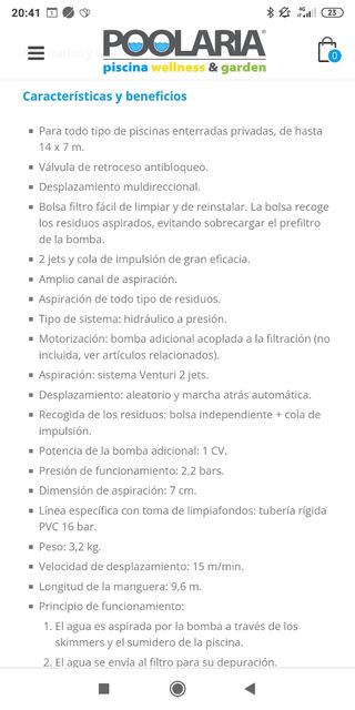 Limpiafondos automático piscina Polaris