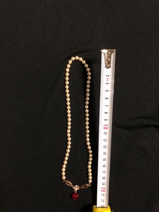 Collar de perlas y broche oro