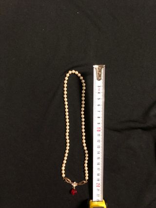 Collar de perlas y broche oro