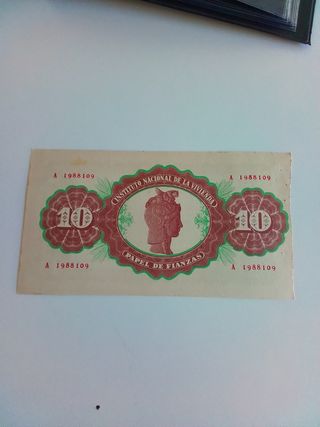 Papel fianza de 10 pesetas año 1.940