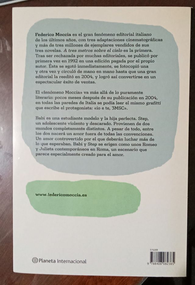 LIBRO: A tres metros sobre el cielo.