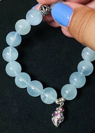 Pulsera con aguamarinas naturales en plata ley 925