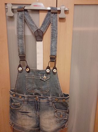 Peto jeans mujer talla 36.short corto Blanco marca