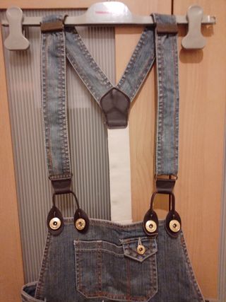 Peto jeans mujer talla 36.short corto Blanco marca