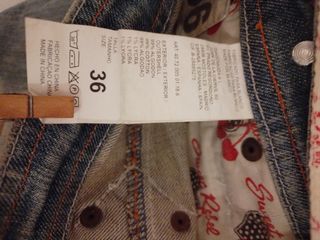 Peto jeans mujer talla 36.short corto Blanco marca