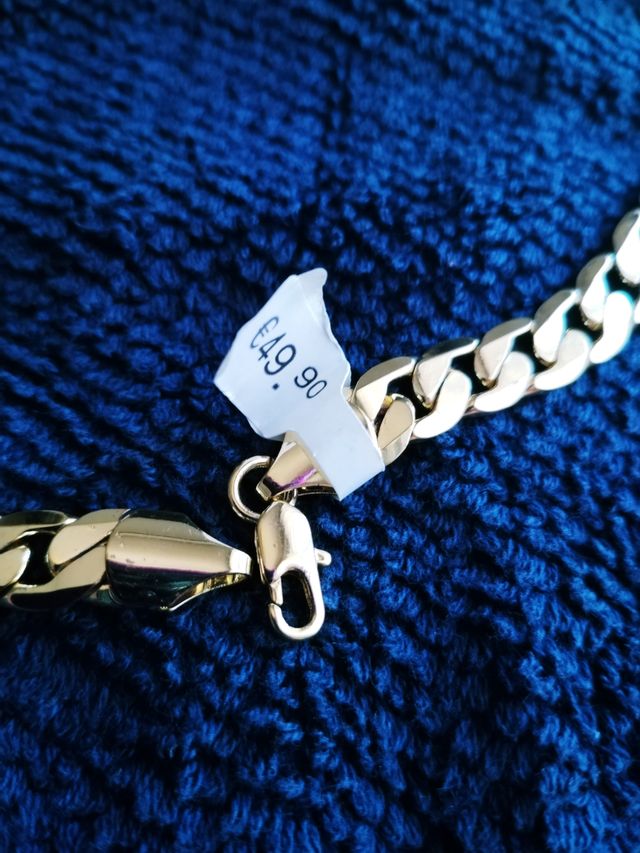 Sólido Cordón Cubano Pesado Amarillo Bañado Oro