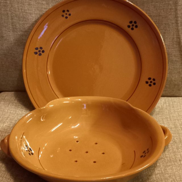scola olive con piatto j  terracotta