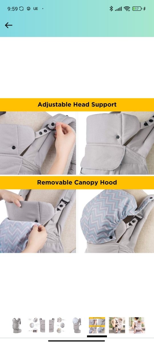 Mochila portabebe ergonómica