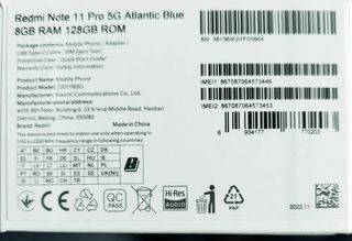 Redmi note 11 pro 5G "Azul glaciar"