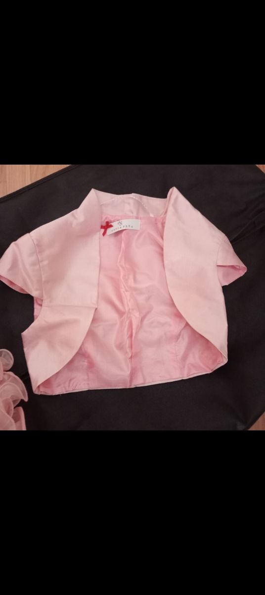 Vestido boda rosa Sonia Peña 38 y chaqueta