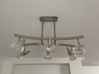 Lamparas techo set cristal y acero