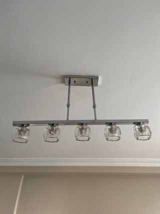 Lamparas techo set cristal y acero