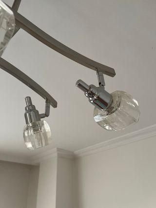 Lamparas techo set cristal y acero