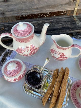 juego de cafe willow rosa