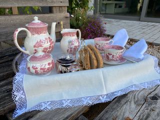 juego de cafe willow rosa