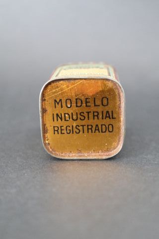 Cajita de hojalata antigua decorada y policromada