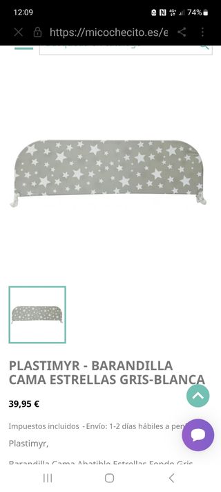Barrera para cama de matrimonio