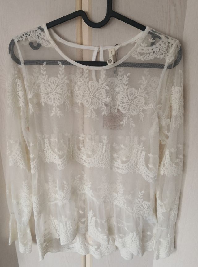 Camisa transparente blanca