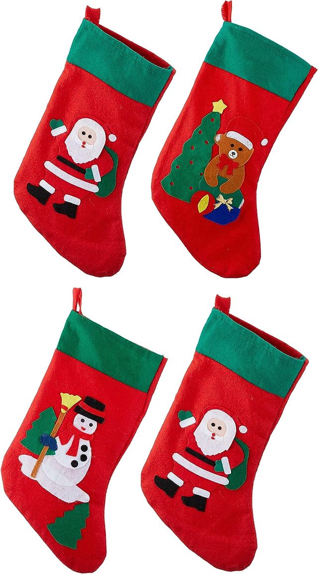 Conjunto de 4 novas meias de Natal em feltro