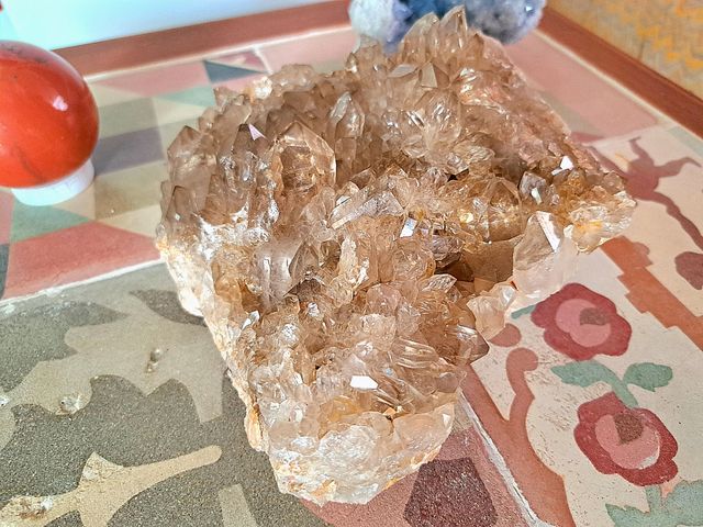 Drusa de cuarzo ahumado 