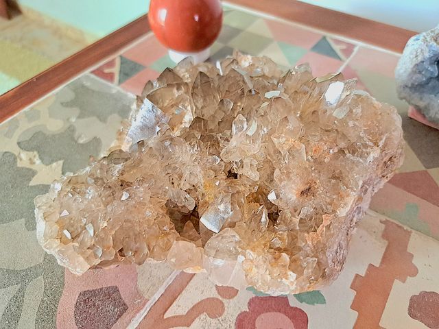 Drusa de cuarzo ahumado 