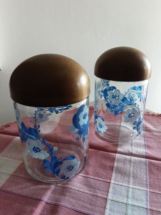 Set due contenitori in vetro