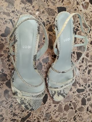 Sandalias de tacon de aguja print animal