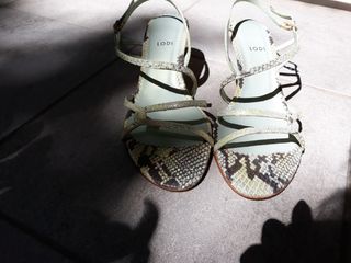 Sandalias de tacon de aguja print animal