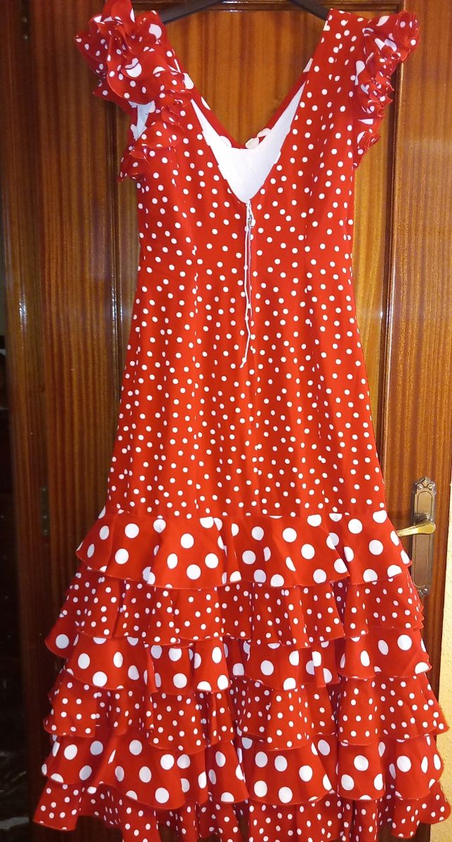 Vestido flamenca gitana rojo lunares