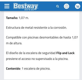 Escalera piscina 3 peldaños Bestway