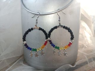 Pendientes redondos estrella