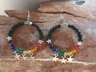 Pendientes redondos estrella