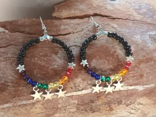 Pendientes redondos estrella