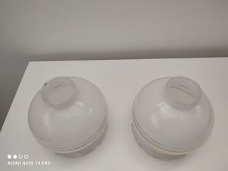 Coppia paralumi in vetro e oro _ antichi