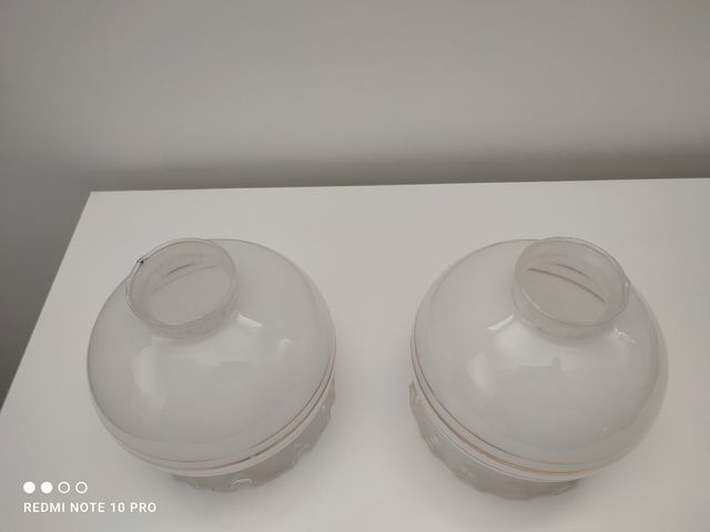 Coppia paralumi in vetro e oro _ antichi